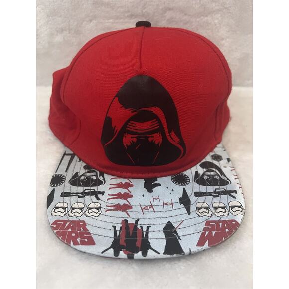 Lucasfilm Star Wars Hat Cap Youth Red Snap Back Kylo Ren 1st Order Flat Bill - Picture 1 of 8